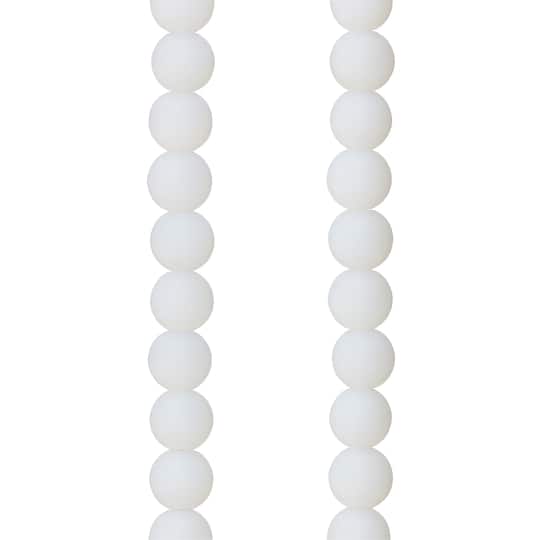 Opaque White Glass Round Beads, 8mm by Bead Landing&#x2122;